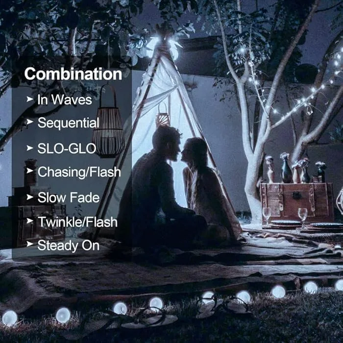 String Lights, 1 Pack Outdoor String Light 50 LED Waterproof Christmas - Warm light — photo 3
