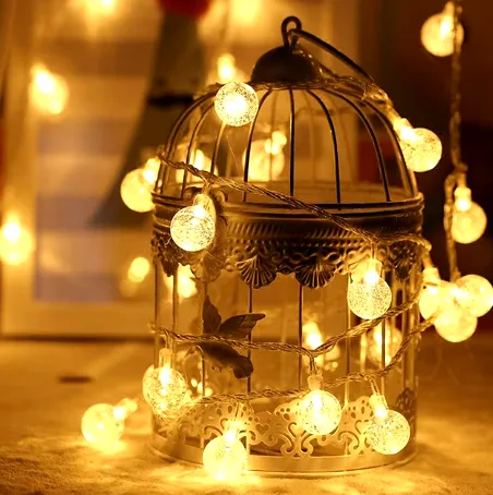 String Lights, 1 Pack Outdoor String Light 50 LED Waterproof Christmas - Warm light