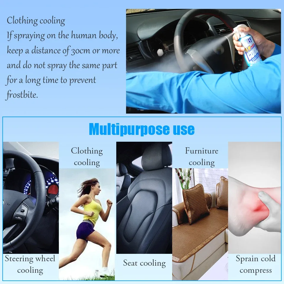 Instant Cooling Spray – 180ml Cool Ice Dry Spray, Fast-Acting Car & Body Cooling Mist, Spray for Summer Heat Relief - 1 pcs — photo 3