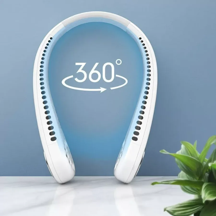 Portable Neck Fan – Hands-Free Bladeless Wearable Fan with Rechargeable Battery - Black — photo 5