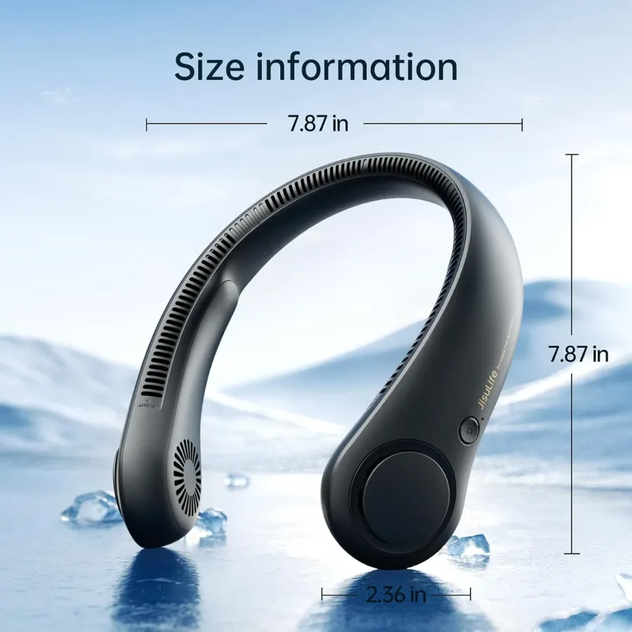 Portable Neck Fan – Hands-Free Bladeless Wearable Fan with Rechargeable Battery - Black — photo 9