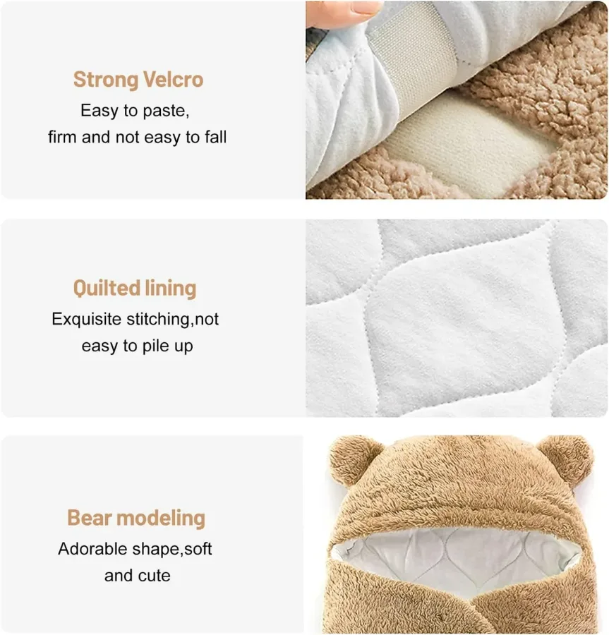 Baby Blanket with Hood – Cozy & Adjustable Swaddle for 0-6 Months - Pink — photo 2
