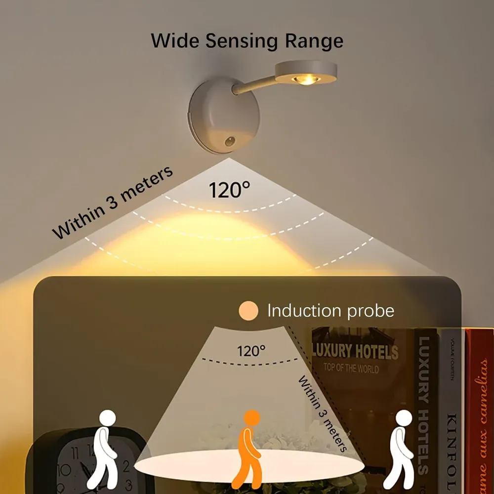360 Recheargable Sensor LED Spotlight Adjustable - 4 Pcs β photo 2