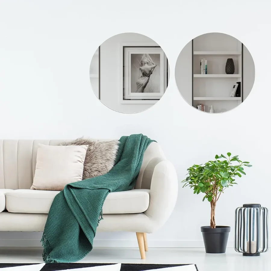 Acrylic Mirrors Self Adhesive Non Glass Mirror 30*40 cm - Round style - 4 pcs — photo 2