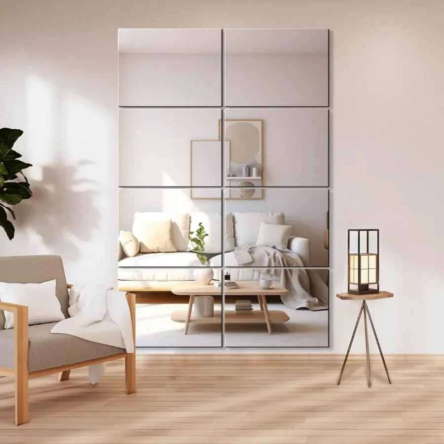 Acrylic Mirrors Self Adhesive Non Glass Mirror 30*40 cm - Square style - 2 pcs