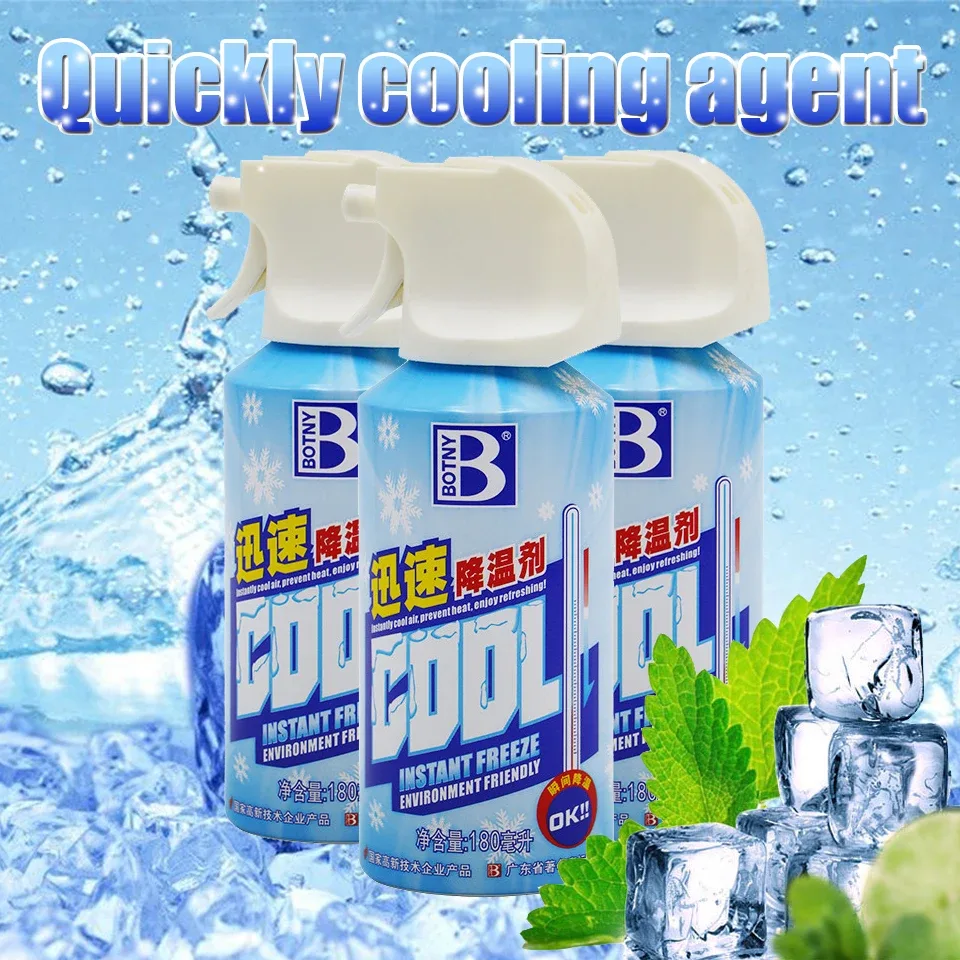 Instant Cooling Spray – 180ml Cool Ice Dry Spray, Fast-Acting Car & Body Cooling Mist, Spray for Summer Heat Relief - 2 pcs