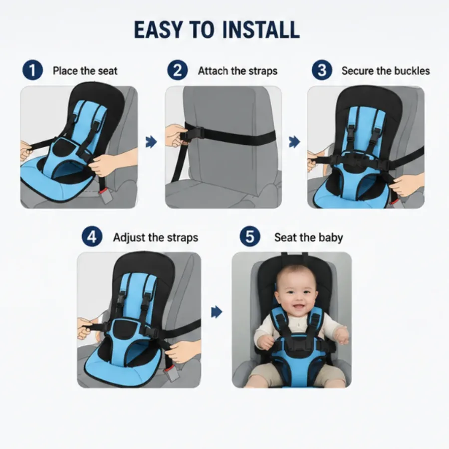 Baby Car Protection Cushion Seat Child - Red — photo 3