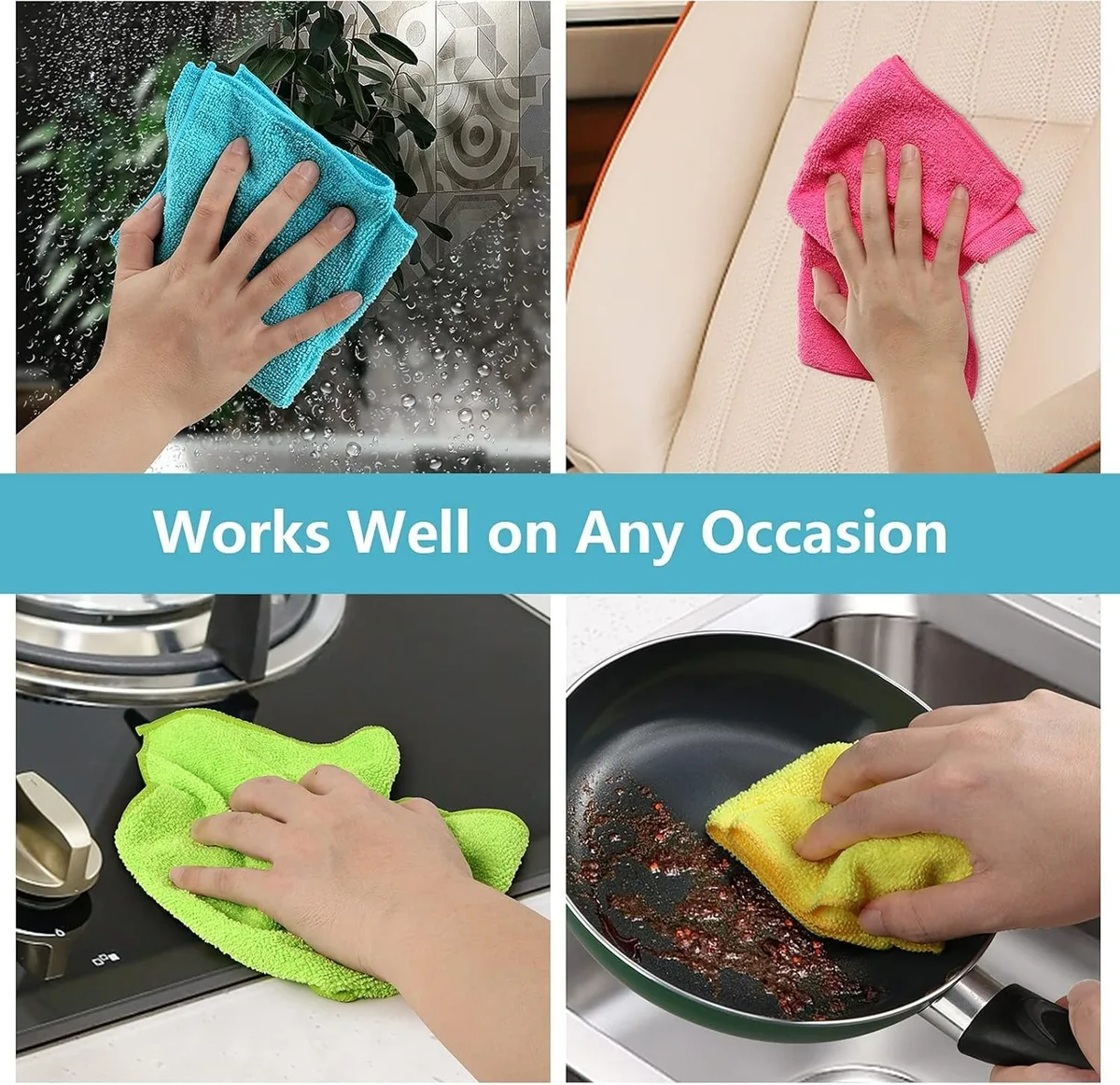 Microfiber Towels For Cleaning And Drying - Pink β photo 3