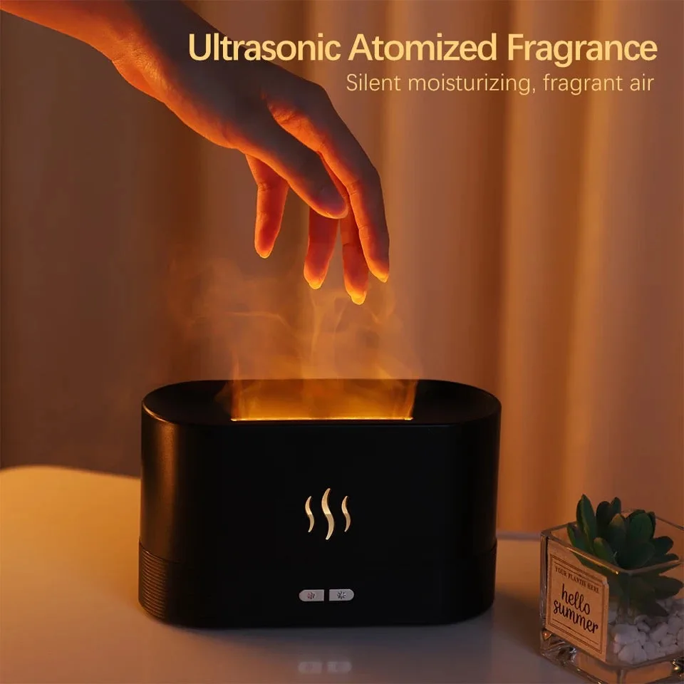 Rgb Flame Fire Humidifier Aromatherapy Diffuser - White β photo 6