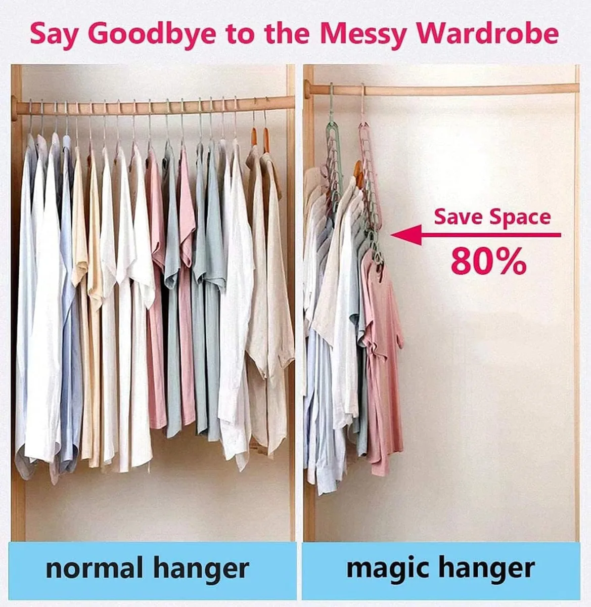 Space Saving Hangers Magic Clothes Hangers - Grey β photo 2