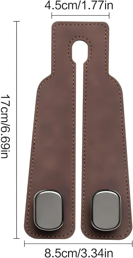 Leather Car Seat Hooks - Grey β photo 6