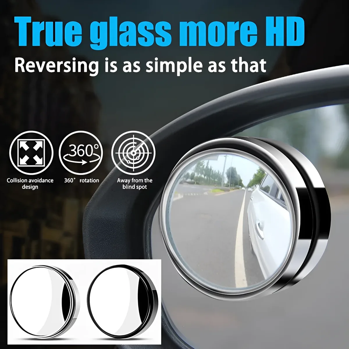 Blind Spot Driving Mirrors 5.8cm - White — photo 2
