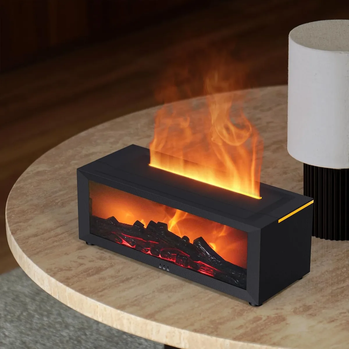 Flame Fire place Diffuser, Vintage Fireplace Aromatherapy Diffuser Humidifier - Black — photo 2