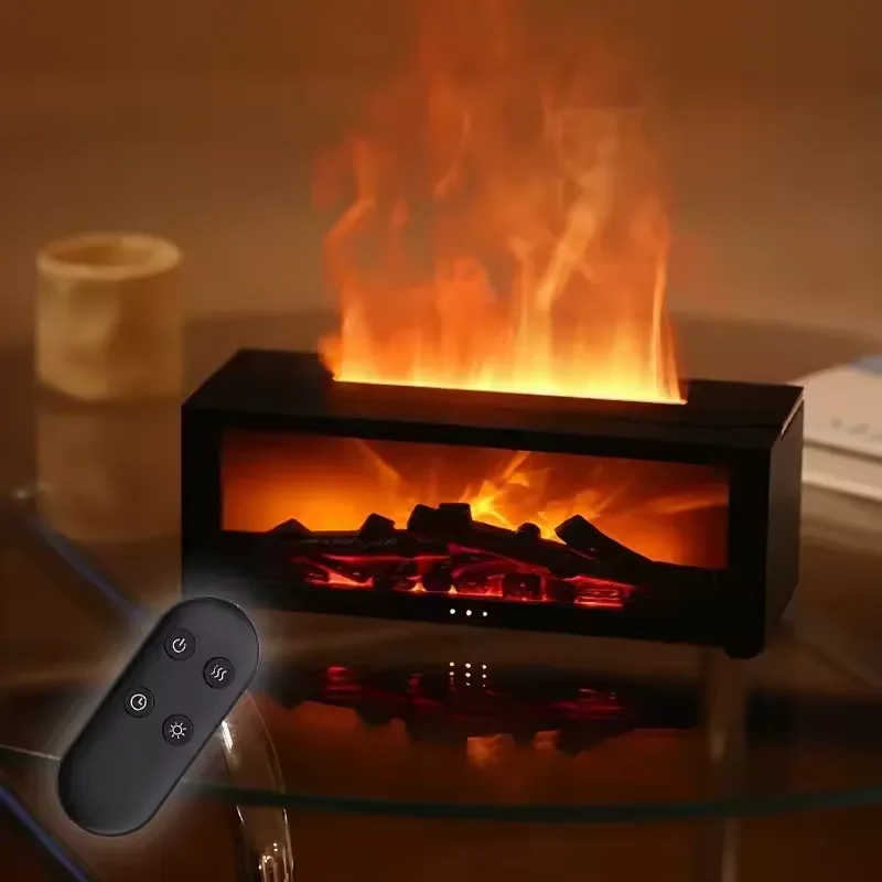 Flame Fire place Diffuser, Vintage Fireplace Aromatherapy Diffuser Humidifier - Black — photo 8
