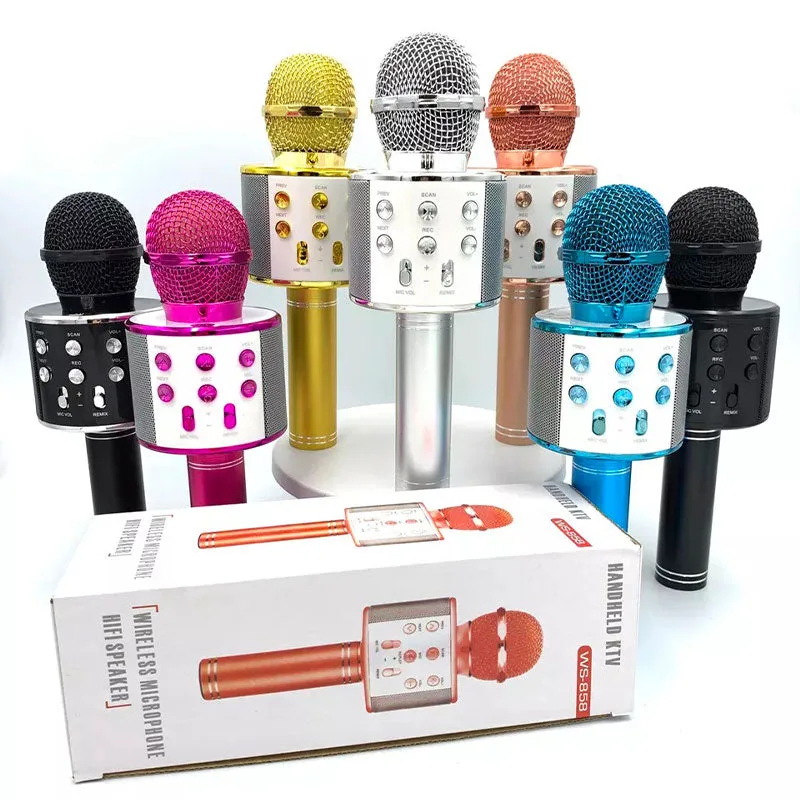 WS858 Wireless Bluetooth Karaoke Microphone - Rose gold