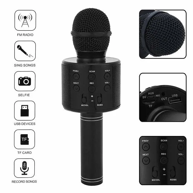WS858 Wireless Bluetooth Karaoke Microphone - Blue — photo 3