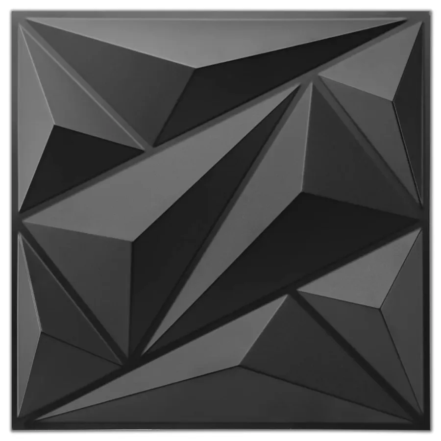 PVC 3D Black Or White Diamond Wall Panels - White — photo 9