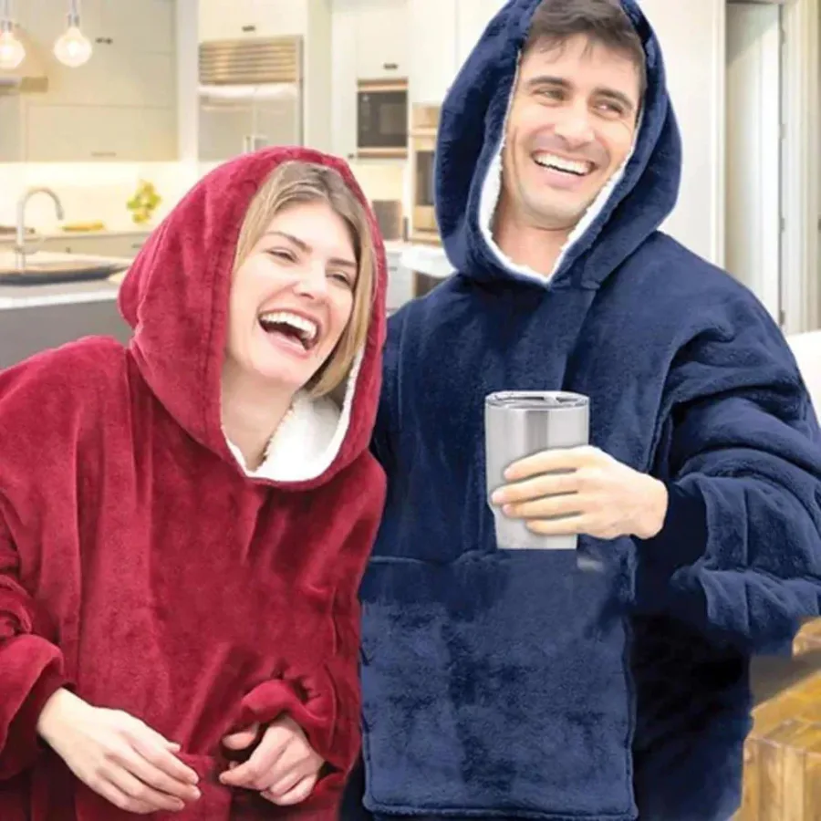 Ultra Plush Blanket Hoodie, Huggle Hoodie, Free Size Fits All - Grey