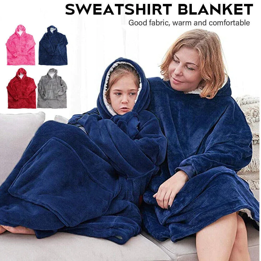 Ultra Plush Blanket Hoodie, Huggle Hoodie, Free Size Fits All - Wine — photo 2