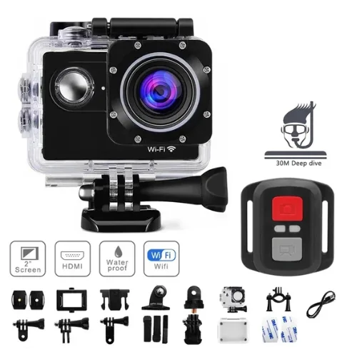 HD Waterproof Sport Action Camera 1080P/60FPS WiFi 2.0" 170D - Bronze