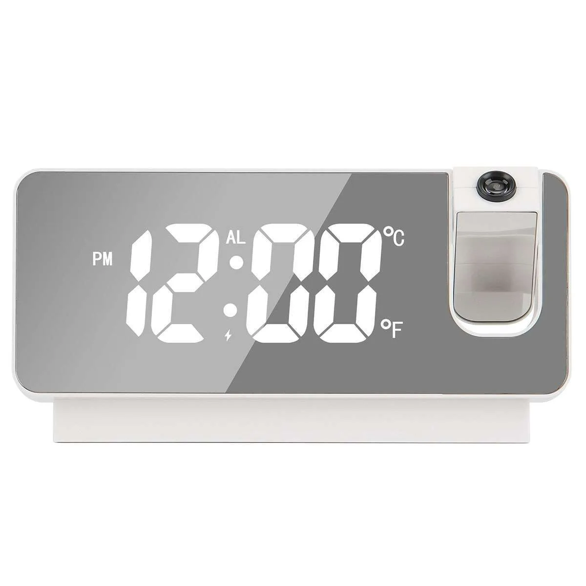 LED Digital Projector Projection Snooze Dual Alarm Clock Timer - White - Black and White β photo 5