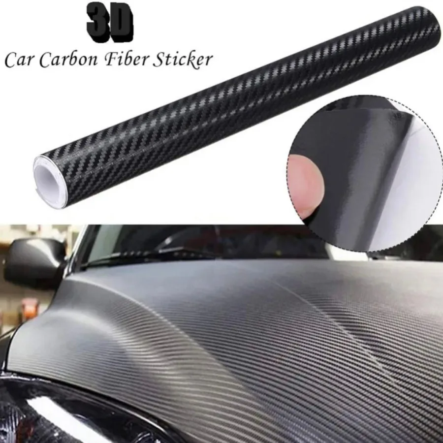 3D Carbon Fiber Car Sticker Waterproof Car Loading Edge - Door Sill - Paint Protection Film (L200 x W25)cm - Grey β photo 2