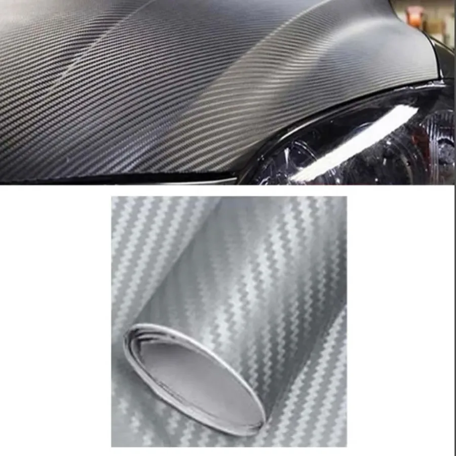 3D Carbon Fiber Car Sticker Waterproof Car Loading Edge - Door Sill - Paint Protection Film (L200 x W25)cm - Grey — photo 3
