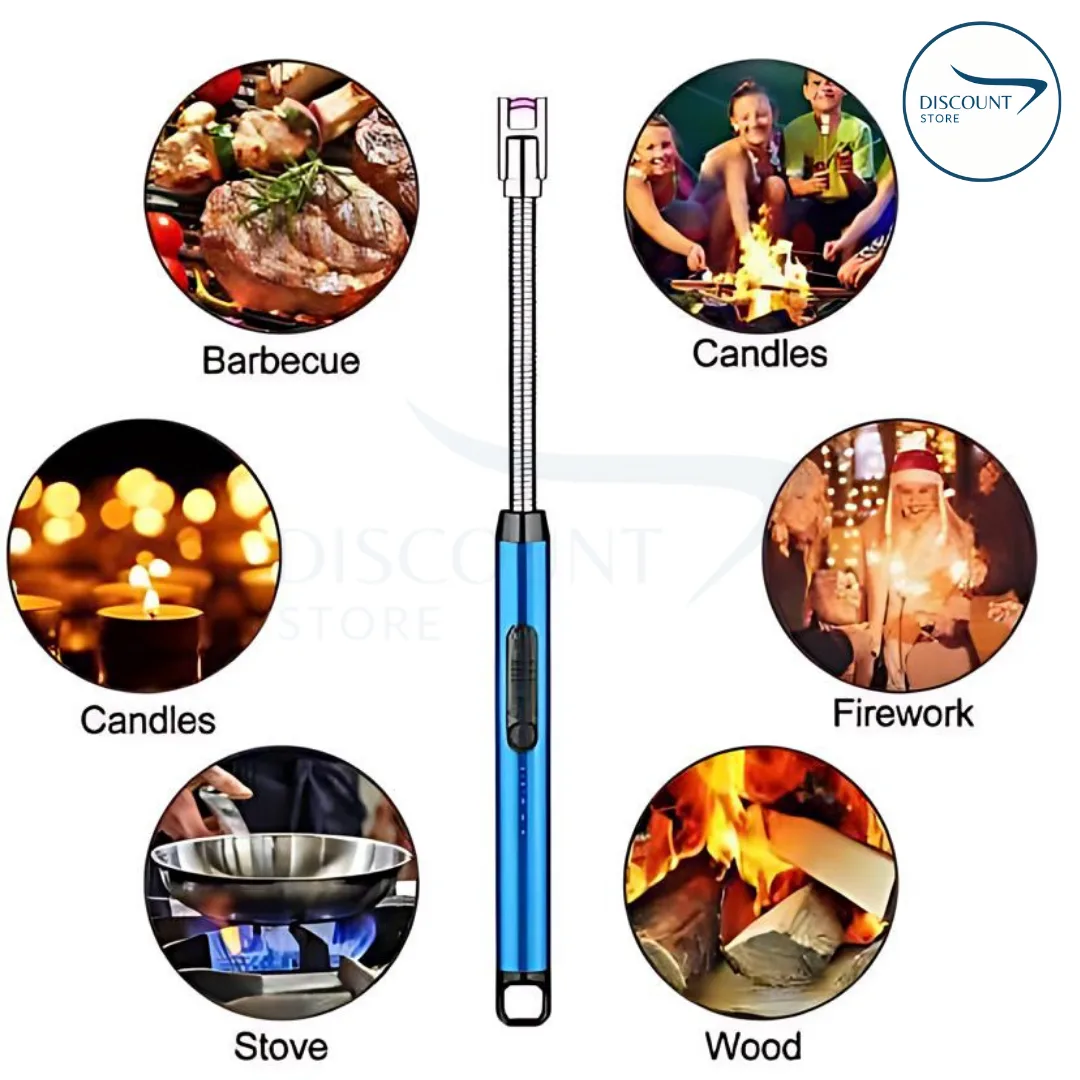 Rechargeable Electric Lighter, Windproof, Flexible Neck - Blue — photo 5