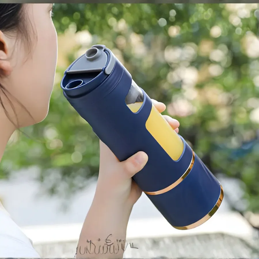 Portable Blender with Digital Display, Smoothie Juicer Cup - Dark Blue — photo 2