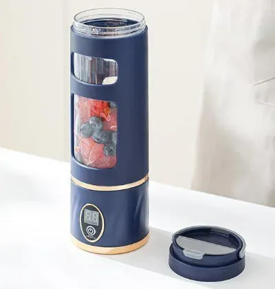 Portable Blender with Digital Display, Smoothie Juicer Cup - Dark Blue β photo 4