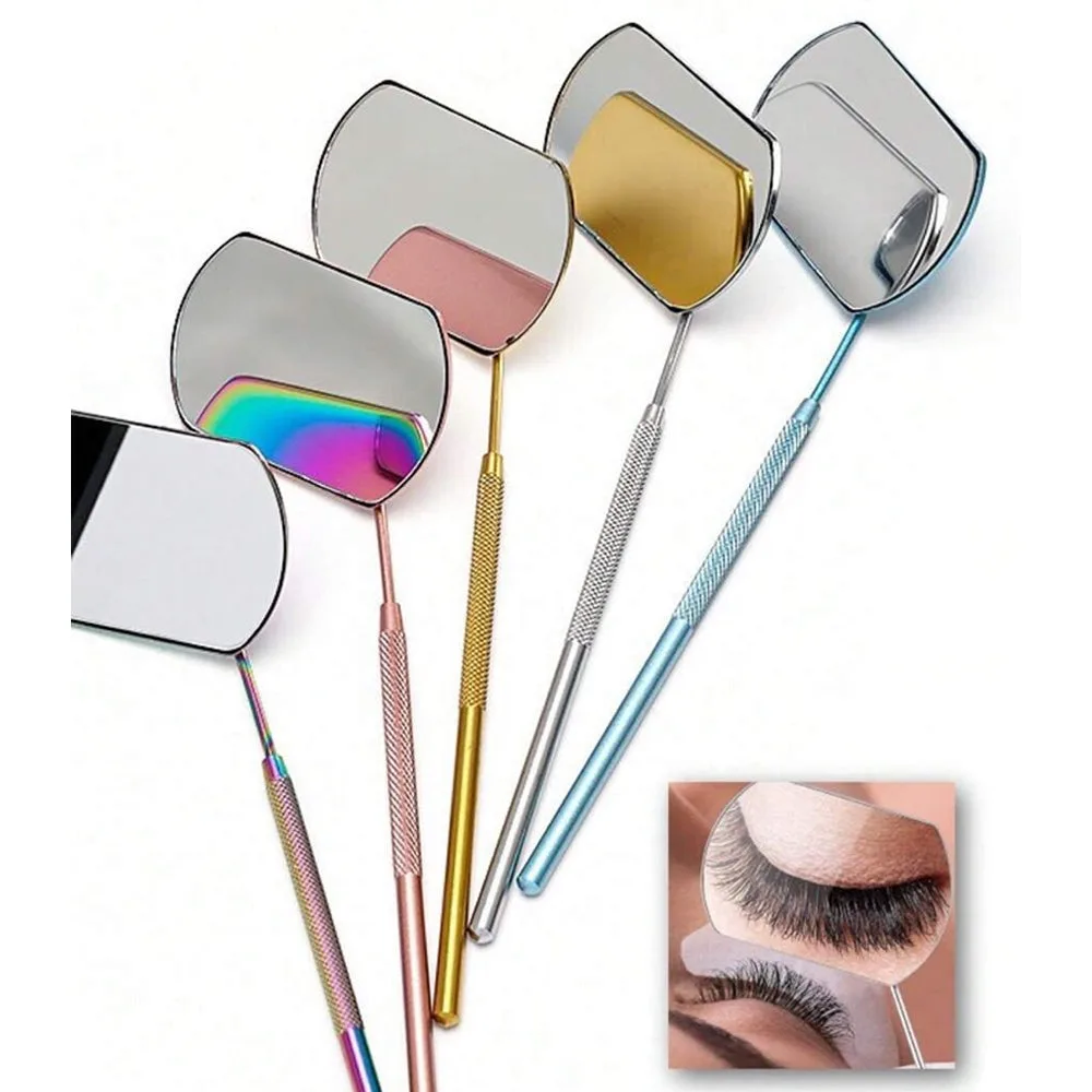 Stainless Steel Eyelash Mirrors - pink
