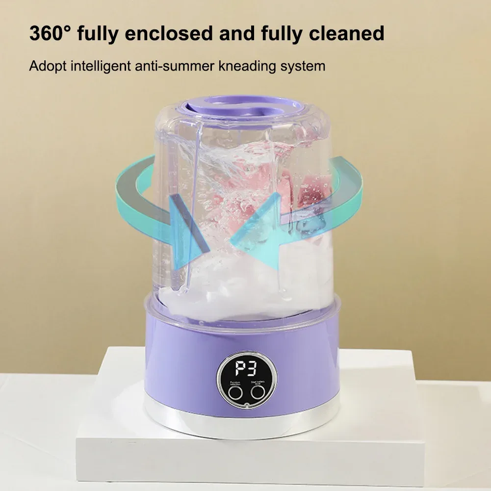 1L Small Washing Machine Rechargeable Washer - Purple — photo 3