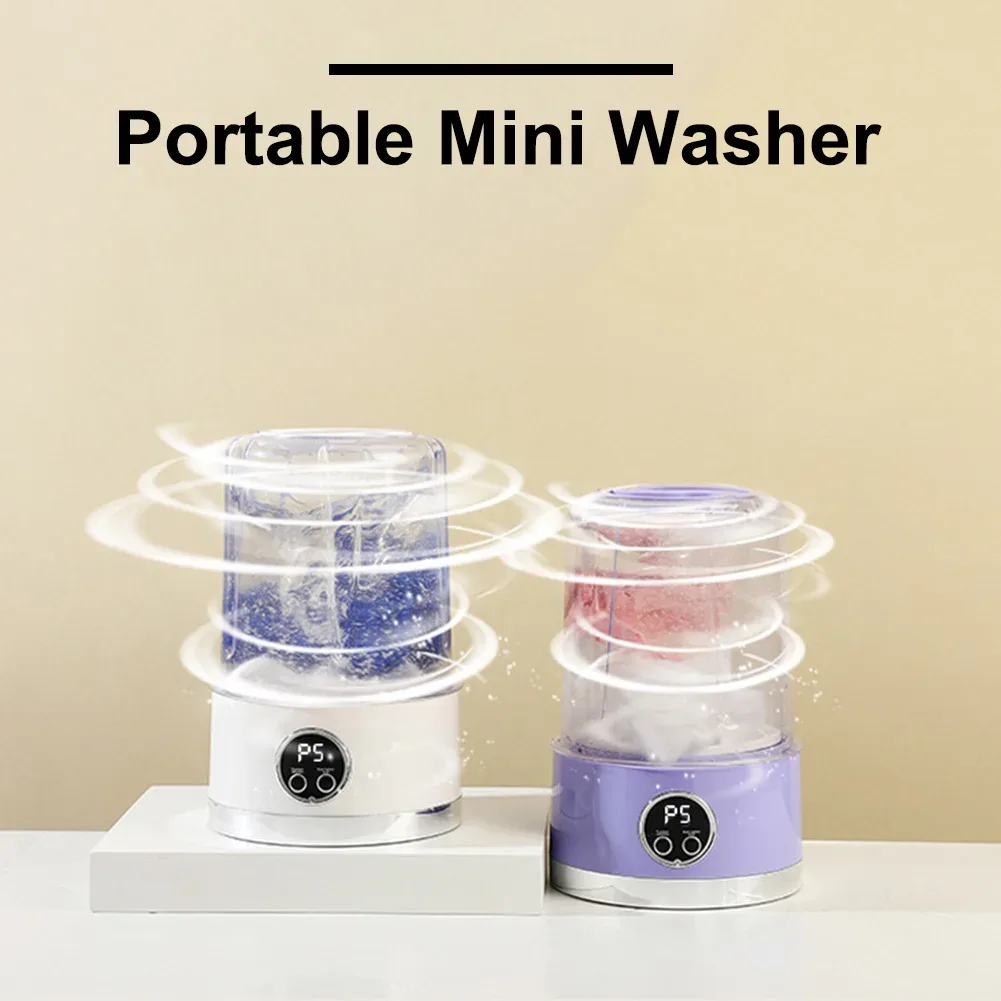 1L Small Washing Machine Rechargeable Washer - White