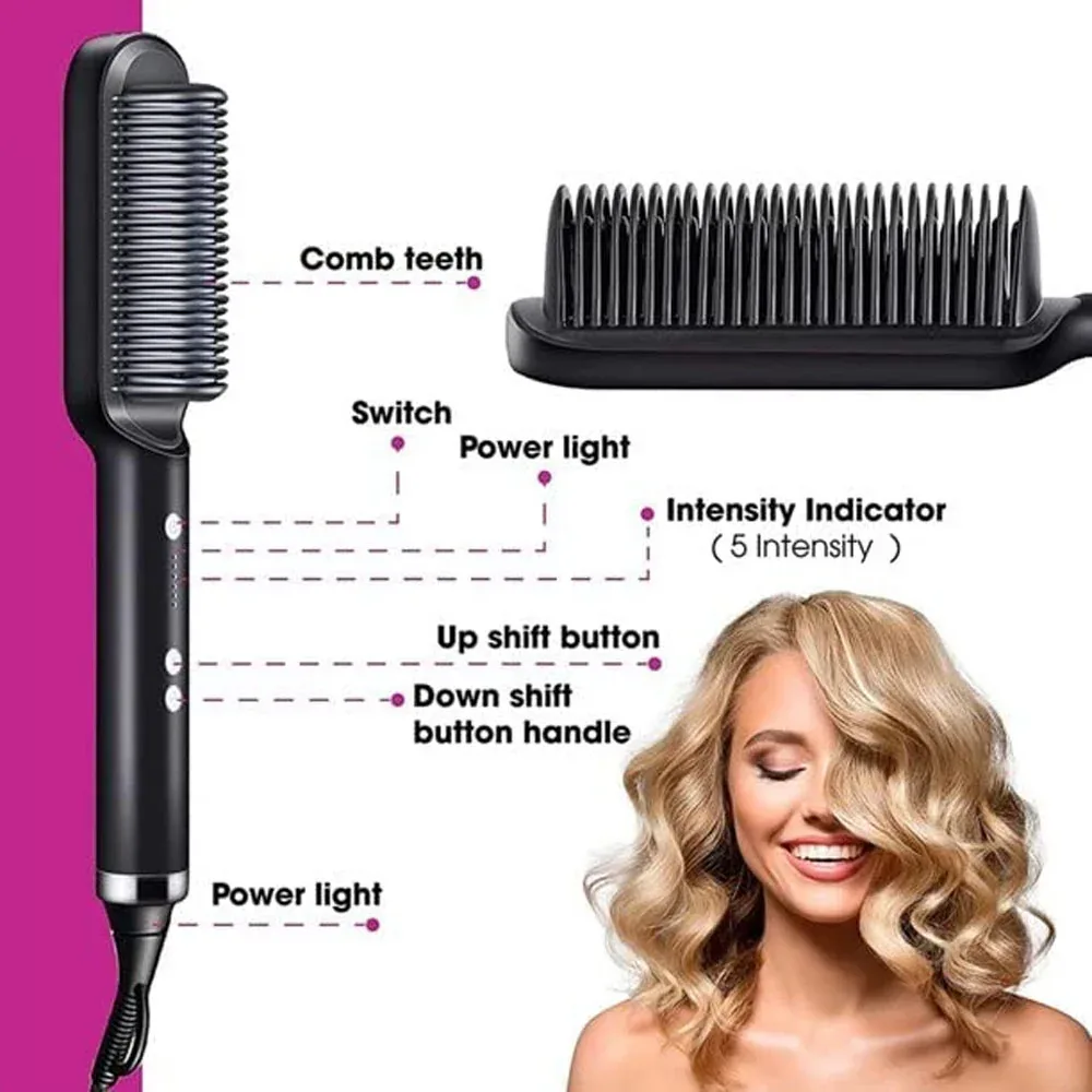 Hair Straightener comb for women & men - Black β photo 2