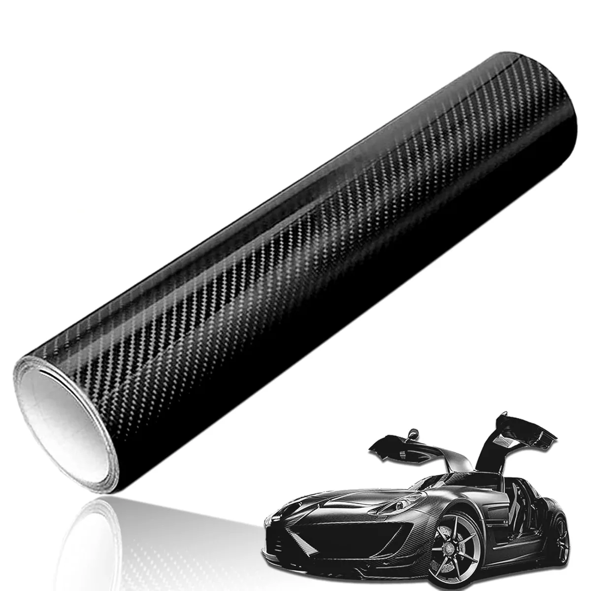 7D Carbon Fiber Vinyl Wrap, Self Adhesive Film, Waterproof Wrap Roll - Red β photo 7