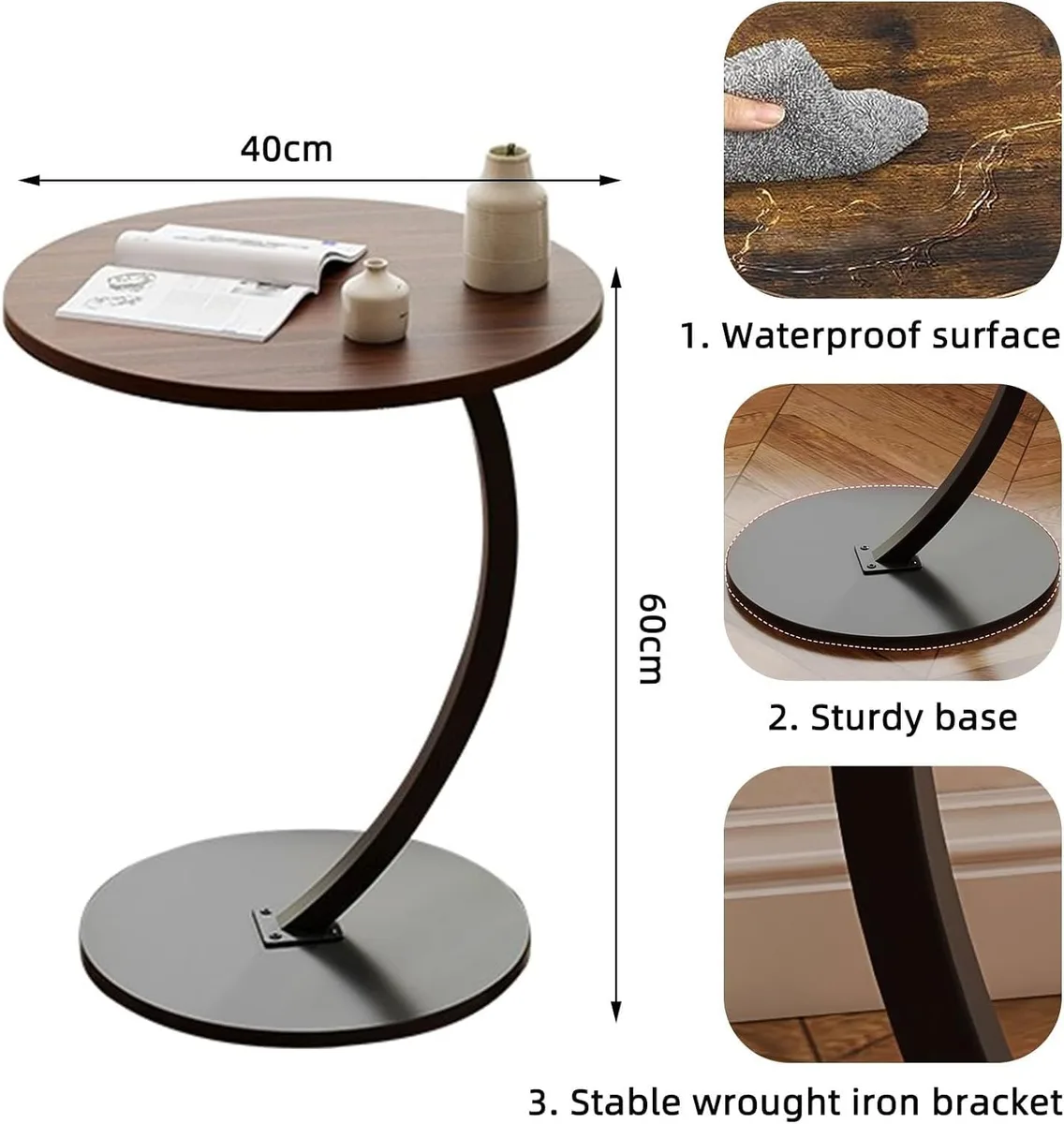 Round Side Table - White β photo 7