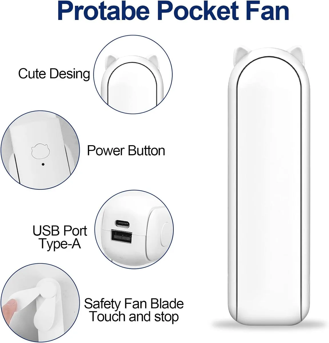 2 in 1 PowerBank Mini Handheld Fan – USB Rechargeable, Foldable & Portable Pocket Fan, Quiet Operation for Travel, Home & Outdoor - Black — photo 4