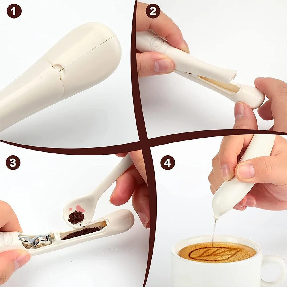 Spice Pen for Electrical Coffee Art for Latte - White — photo 2