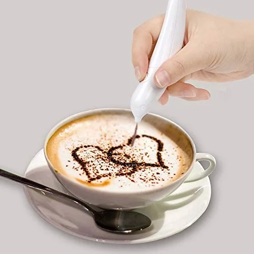 Spice Pen for Electrical Coffee Art for Latte - White