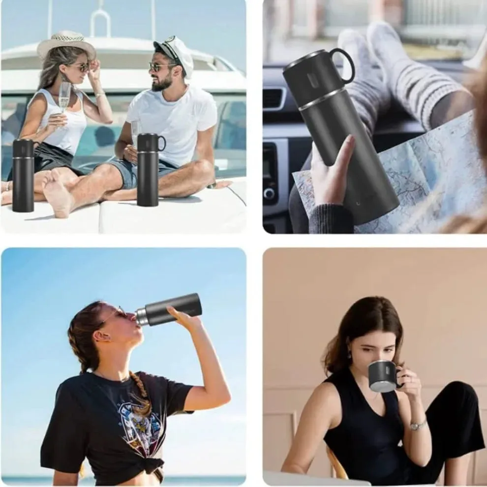 Thermos With Cups Double Wall Stainless Steel 500ml Vacuum Flask - Darkblue — photo 6