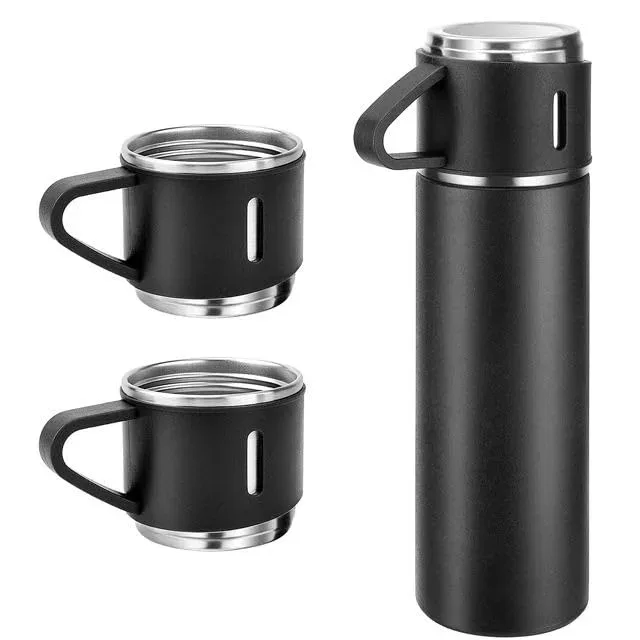 Thermos With Cups Double Wall Stainless Steel 500ml Vacuum Flask - Light green β photo 9