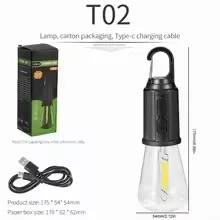 Portable Camping Lamp 600mAh LED with Hanging Portable Lighting Type C Charging Waterproof - T03 — photo 9