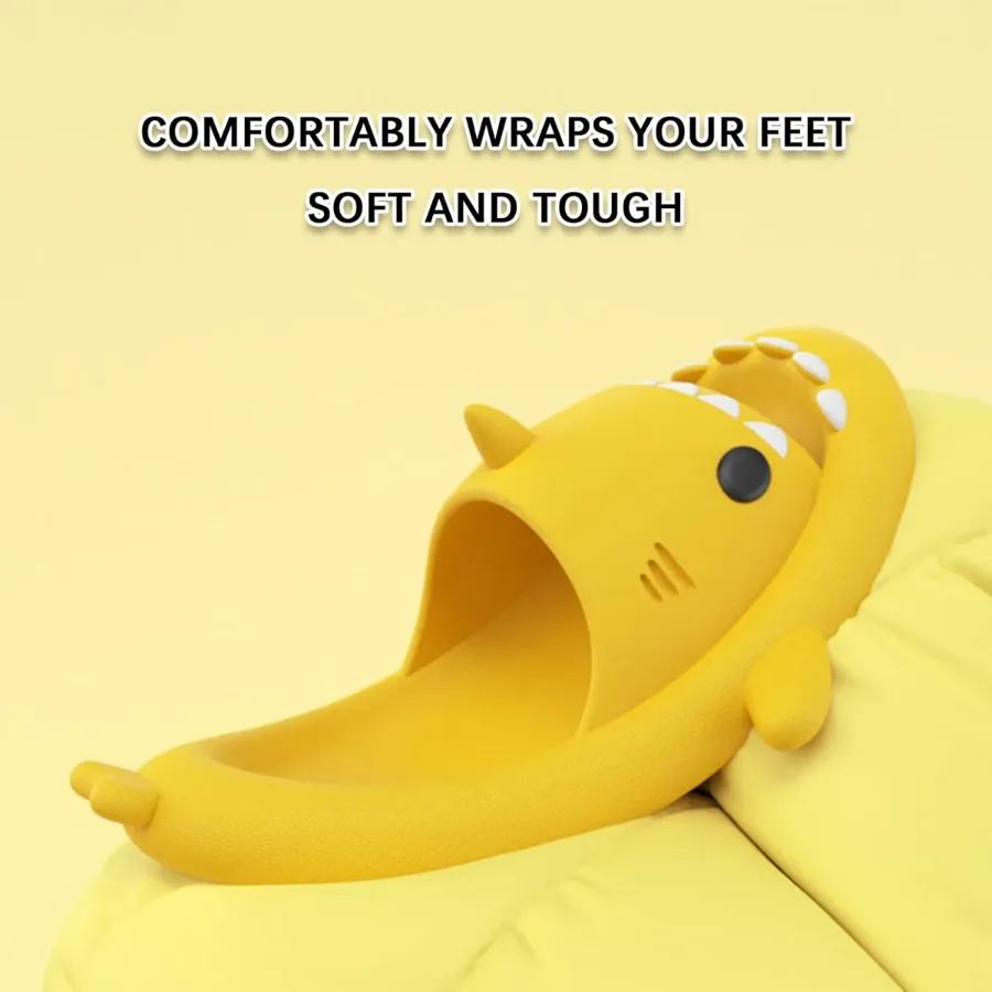 Unisex Shark Slippers, Suitable For Adults And Children - Yellow 38/39 — photo 5