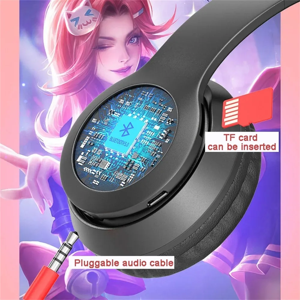 Cat Ears Bluetooth Wireless Headphone With Mic - Light Blue — photo 5