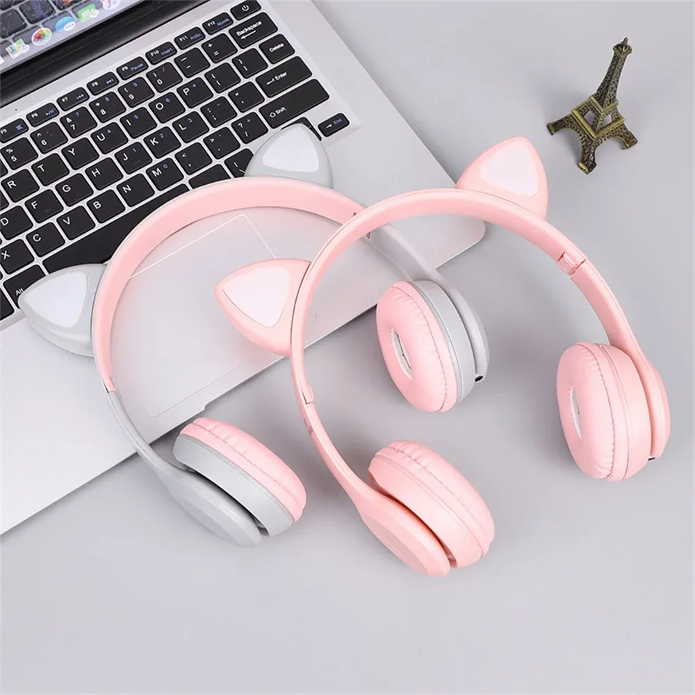 Cat Ears Bluetooth Wireless Headphone With Mic - White β photo 3