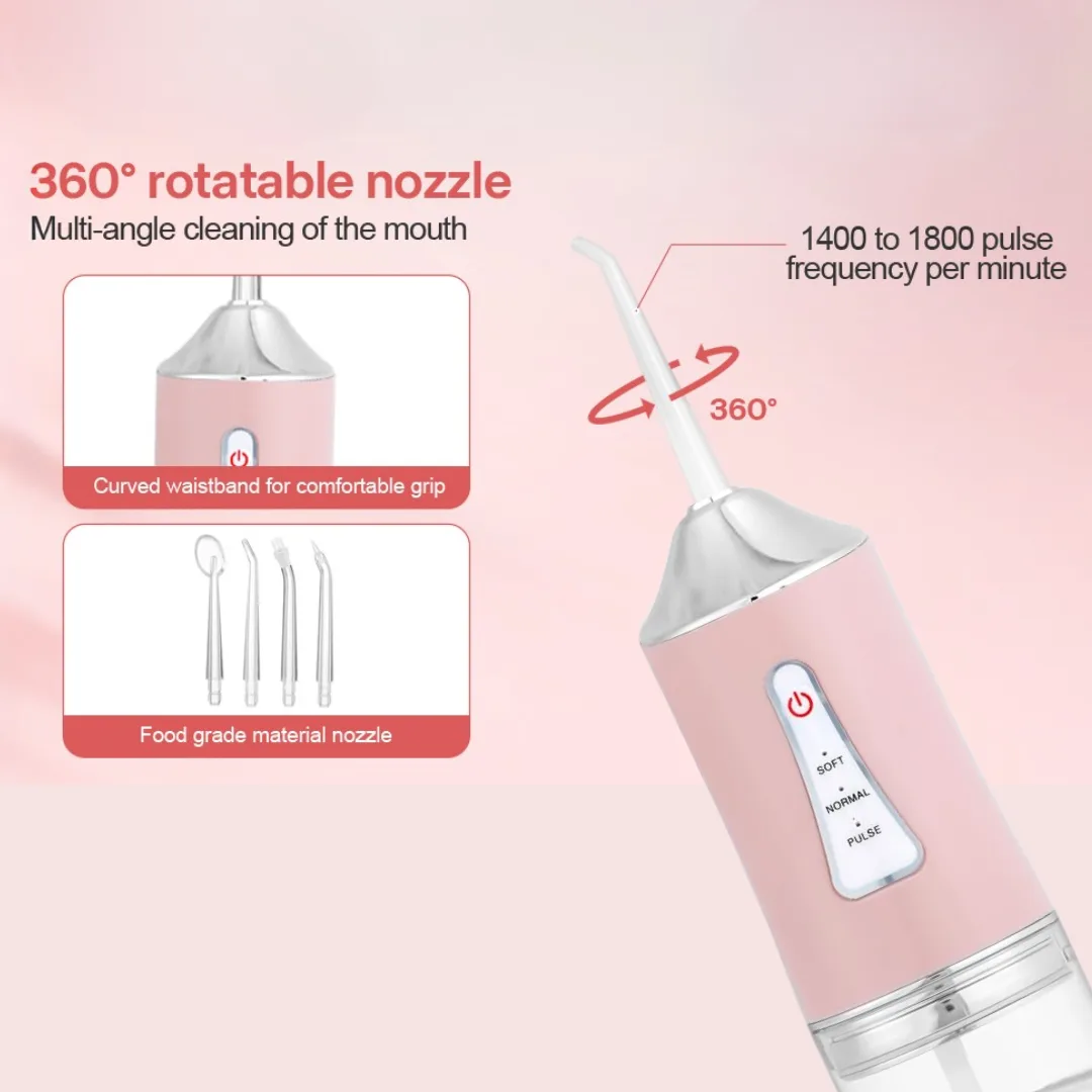 Professional Oral Irrigator for Teeth & Gums with 4 Jet Tips, 3 Modes & 360° Rotation , Water Dental Flosser - White — photo 6