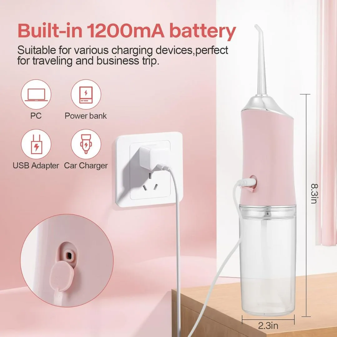 Professional Oral Irrigator for Teeth & Gums with 4 Jet Tips, 3 Modes & 360° Rotation , Water Dental Flosser - White — photo 7