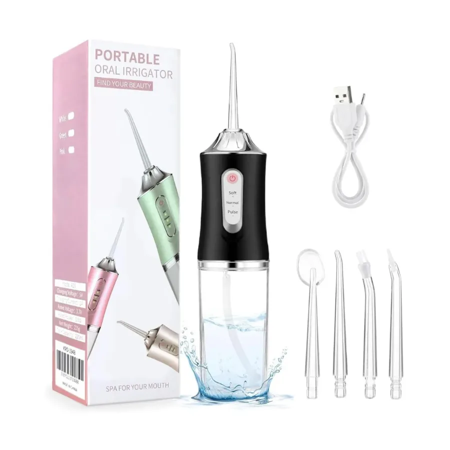 Professional Oral Irrigator for Teeth & Gums with 4 Jet Tips, 3 Modes & 360° Rotation , Water Dental Flosser - Green — photo 3