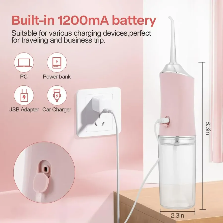 Professional Oral Irrigator for Teeth & Gums with 4 Jet Tips, 3 Modes & 360° Rotation , Water Dental Flosser - Green — photo 7