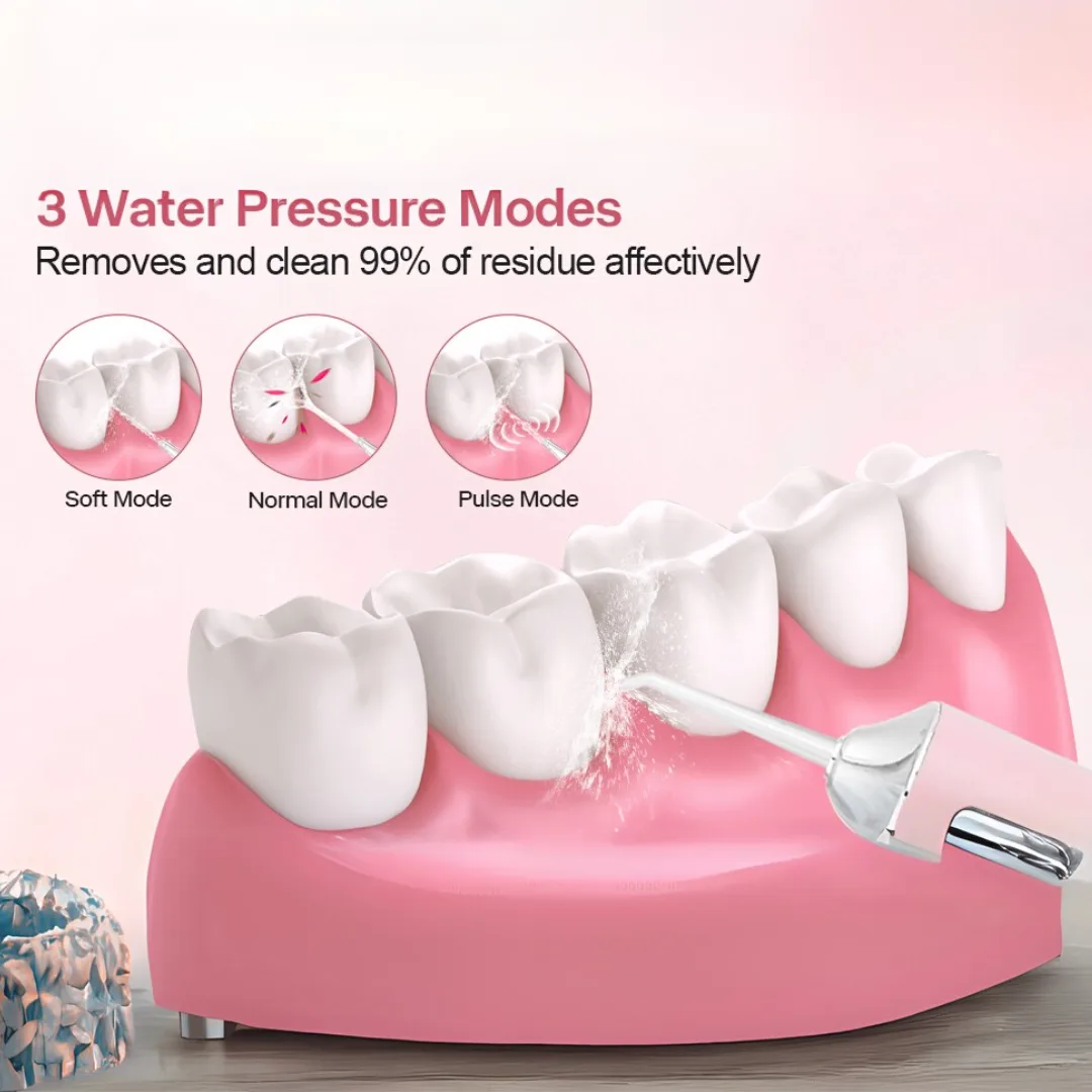 Professional Oral Irrigator for Teeth & Gums with 4 Jet Tips, 3 Modes & 360° Rotation , Water Dental Flosser - Black — photo 4